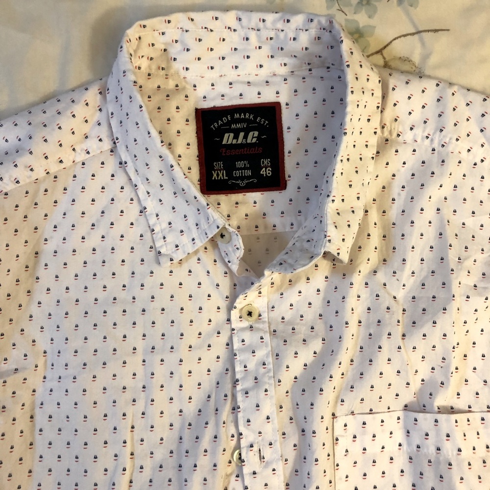 Sz XXL 100% cotton Trademark DJ&C Dress Shirt Long-Sleeve